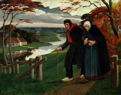 Het einde van de herfst of, De blinde, 1889 door Eugene Laermans